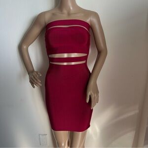 Elegant Red Cut-Out Bodycon Dress